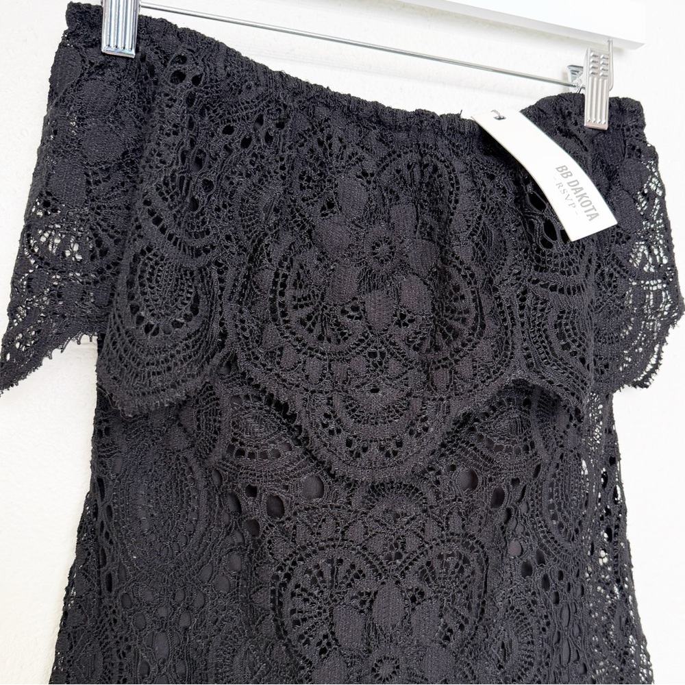 BB Dakota RSVP Black Lace Strapless Mini Dress NWT - Picture 7 of 10